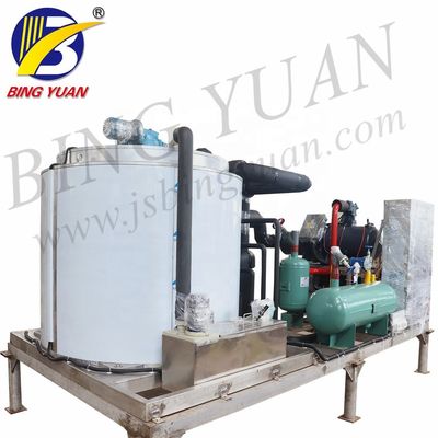 R404A 220V 3000KG ফ্লেক আইস মেকার মেশিন, সি ওয়াটার ফ্লেক আইস মেশিন
